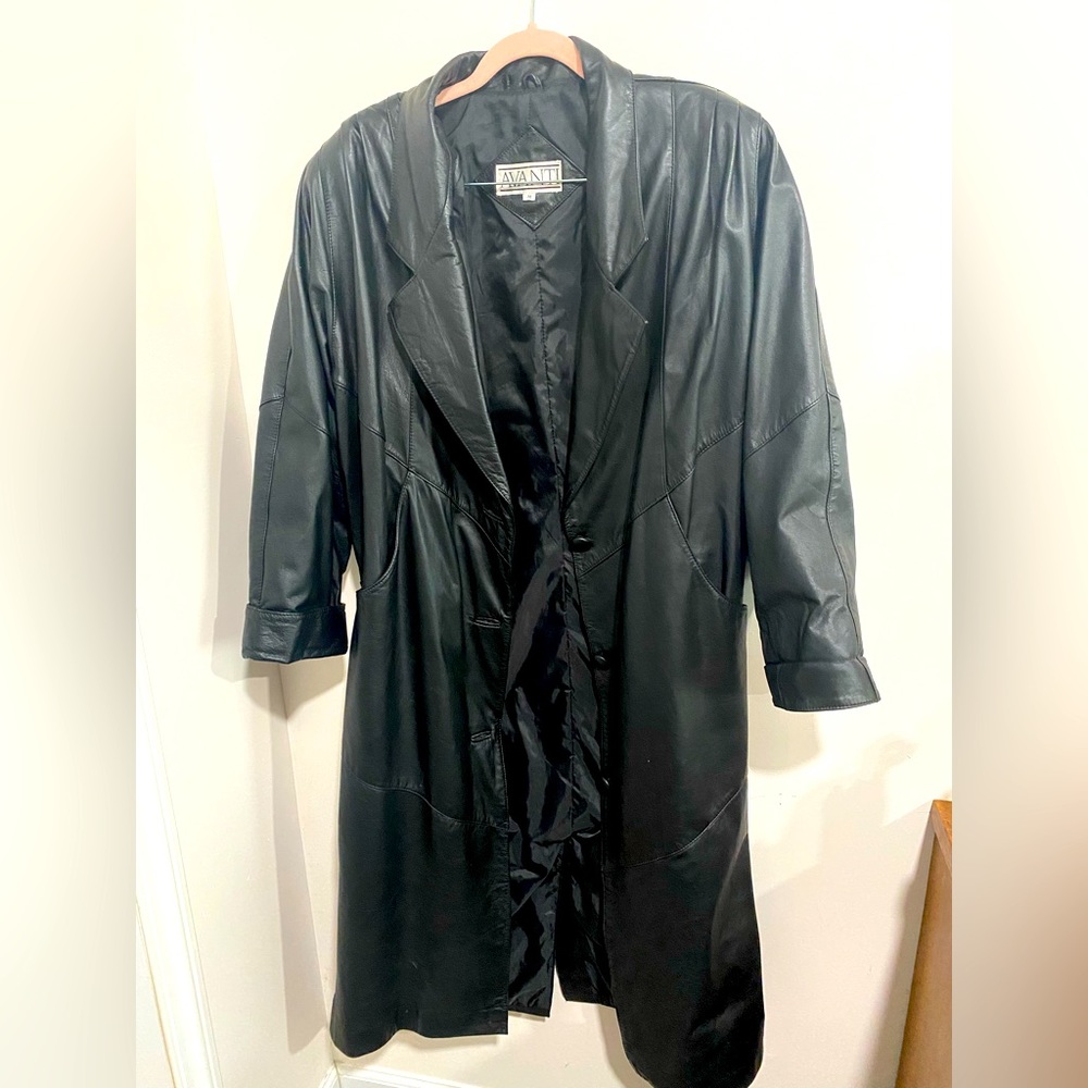 80’s vintage leather trench coat